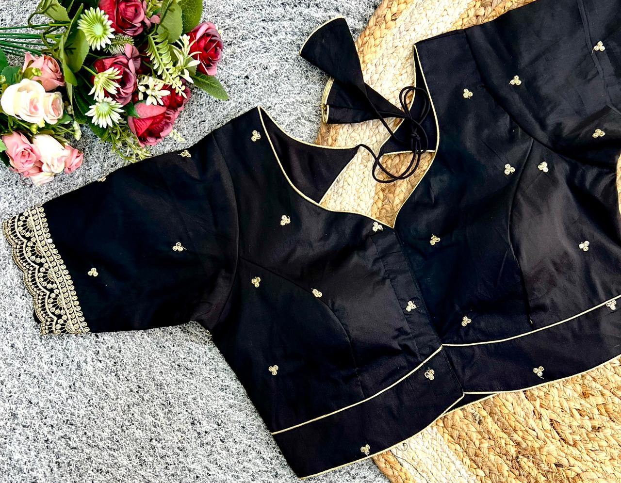 Designer Embroidered Silk Blouse